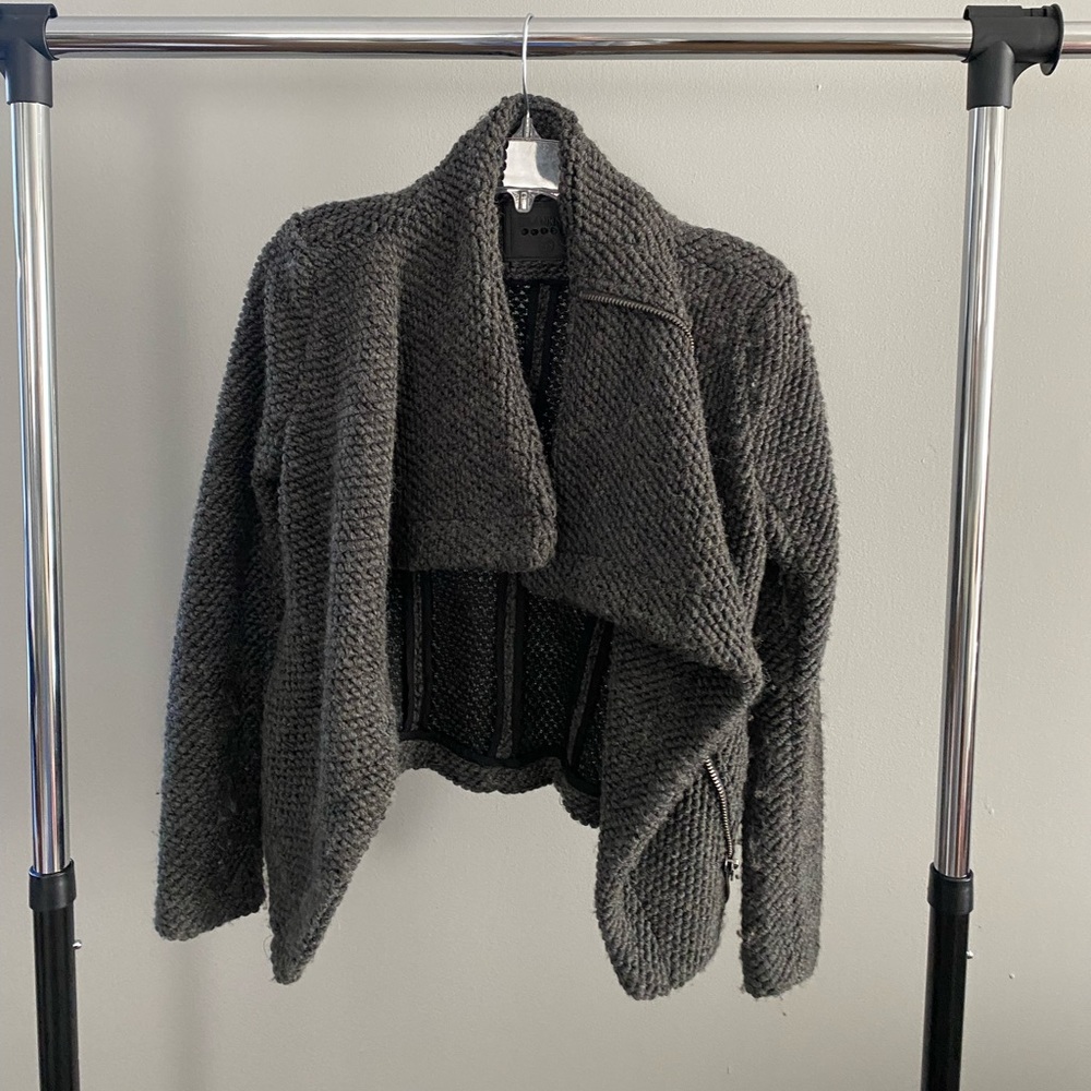 Blank NYC Denim Grey Sweater Blazer XS